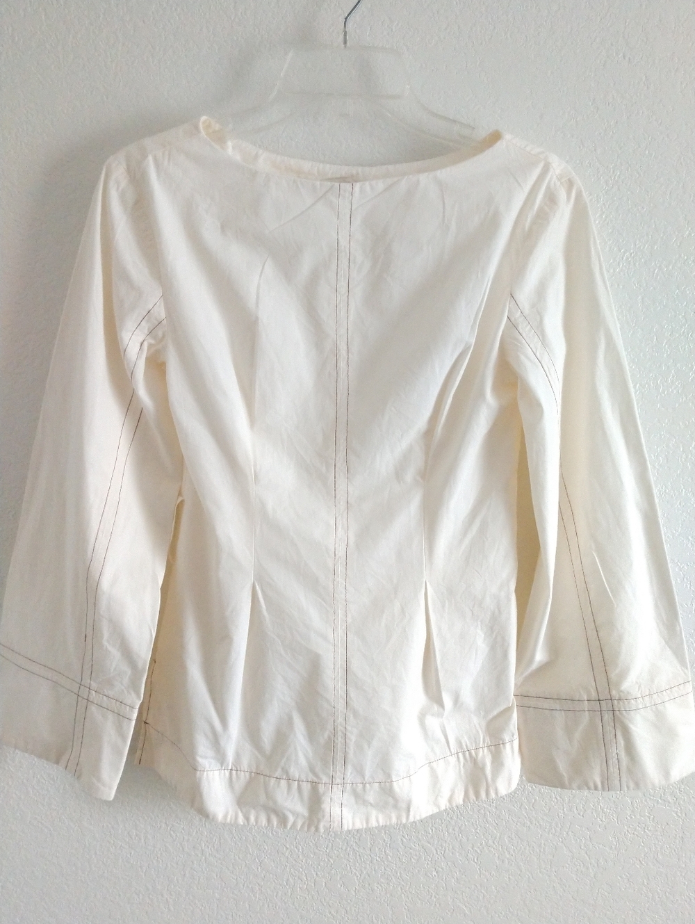 Topshop Cream White Tunic Top Fitted Peasant Size 0 Chest 28" - Picture 9 of 9